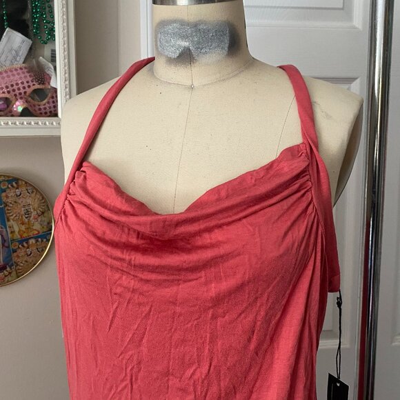 WILLI SMITH Coral Beaded Fishnet Crochet Racerback Y2K Tunic Tank *LARGE* - Picture 2 of 6